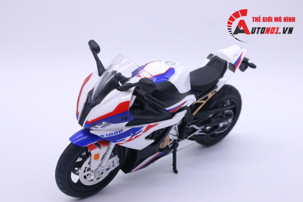 MÔ HÌNH BMW S1000RR 2020 WHITE BLUE 1:12 HUAYI ALLOY 7065