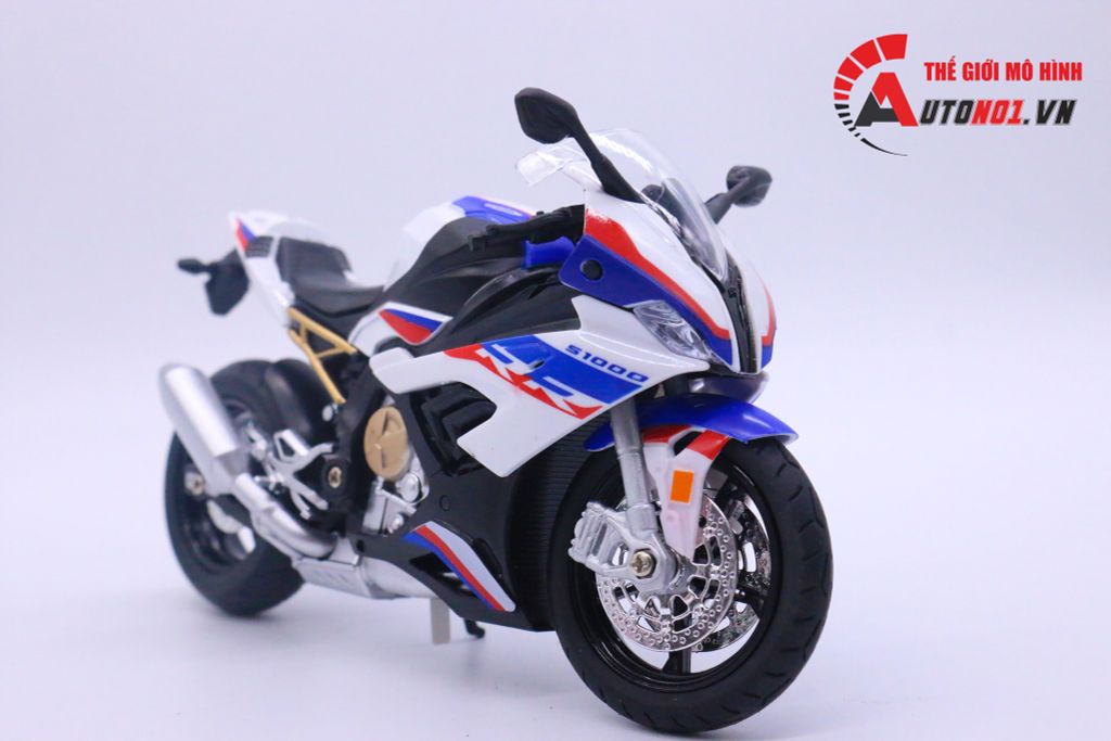 MÔ HÌNH BMW S1000RR 2020 WHITE BLUE 1:12 HUAYI ALLOY 7065