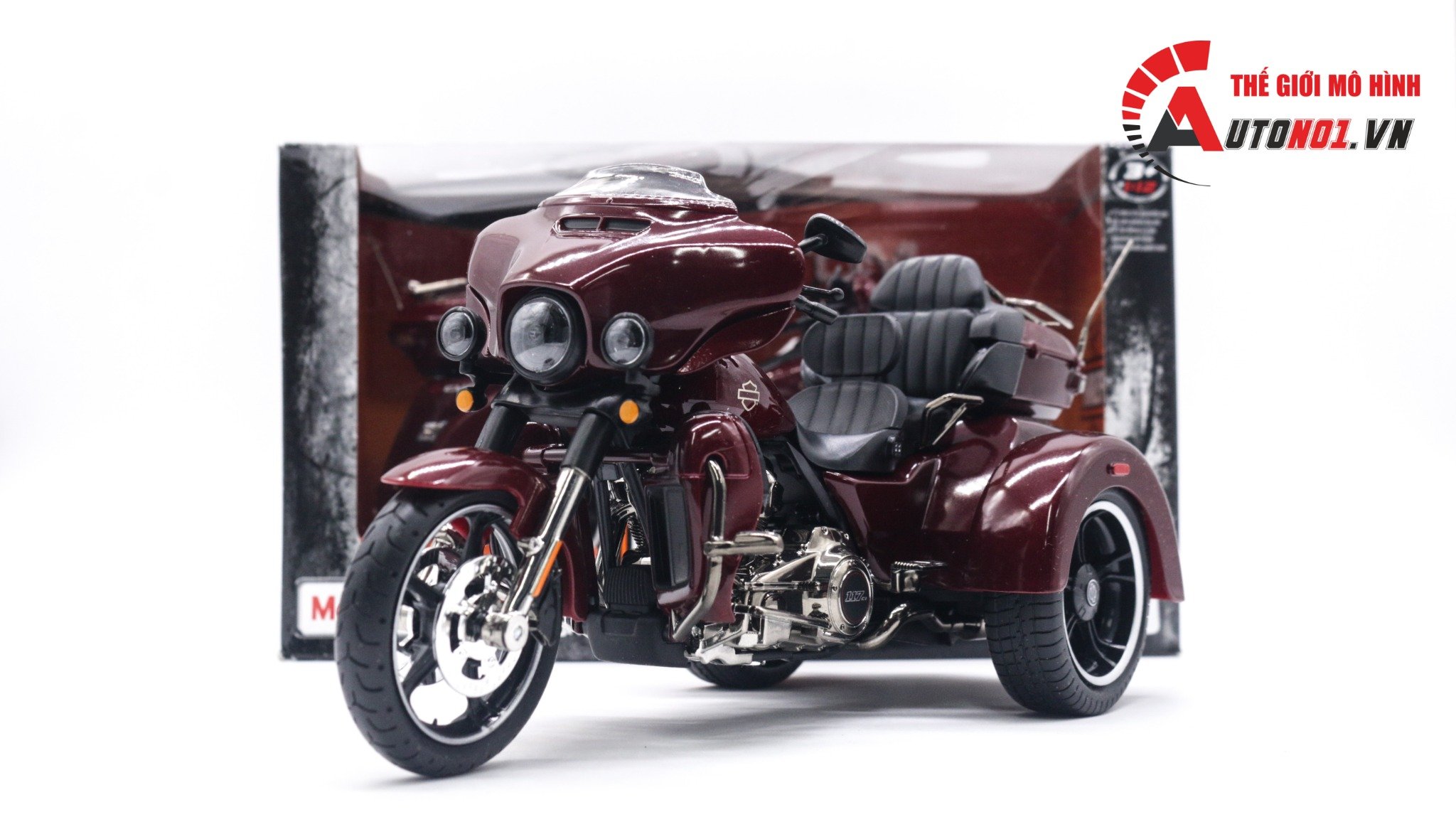  Mô hình xe Harley Davidson CVO TRI GLIDE 2021 Met Red 1:12 Maisto 32337 RD MT013 