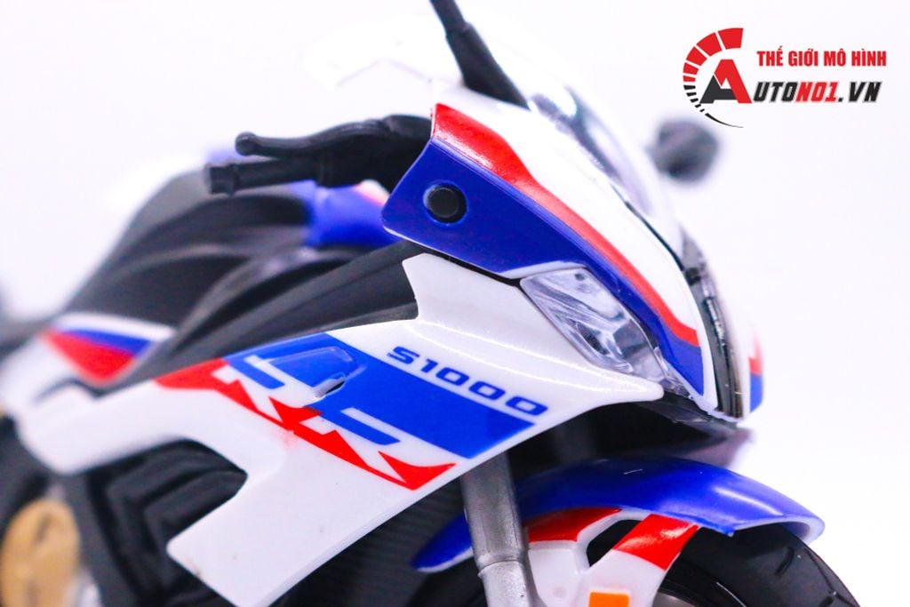 MÔ HÌNH BMW S1000RR 2020 WHITE BLUE 1:12 HUAYI ALLOY 7065