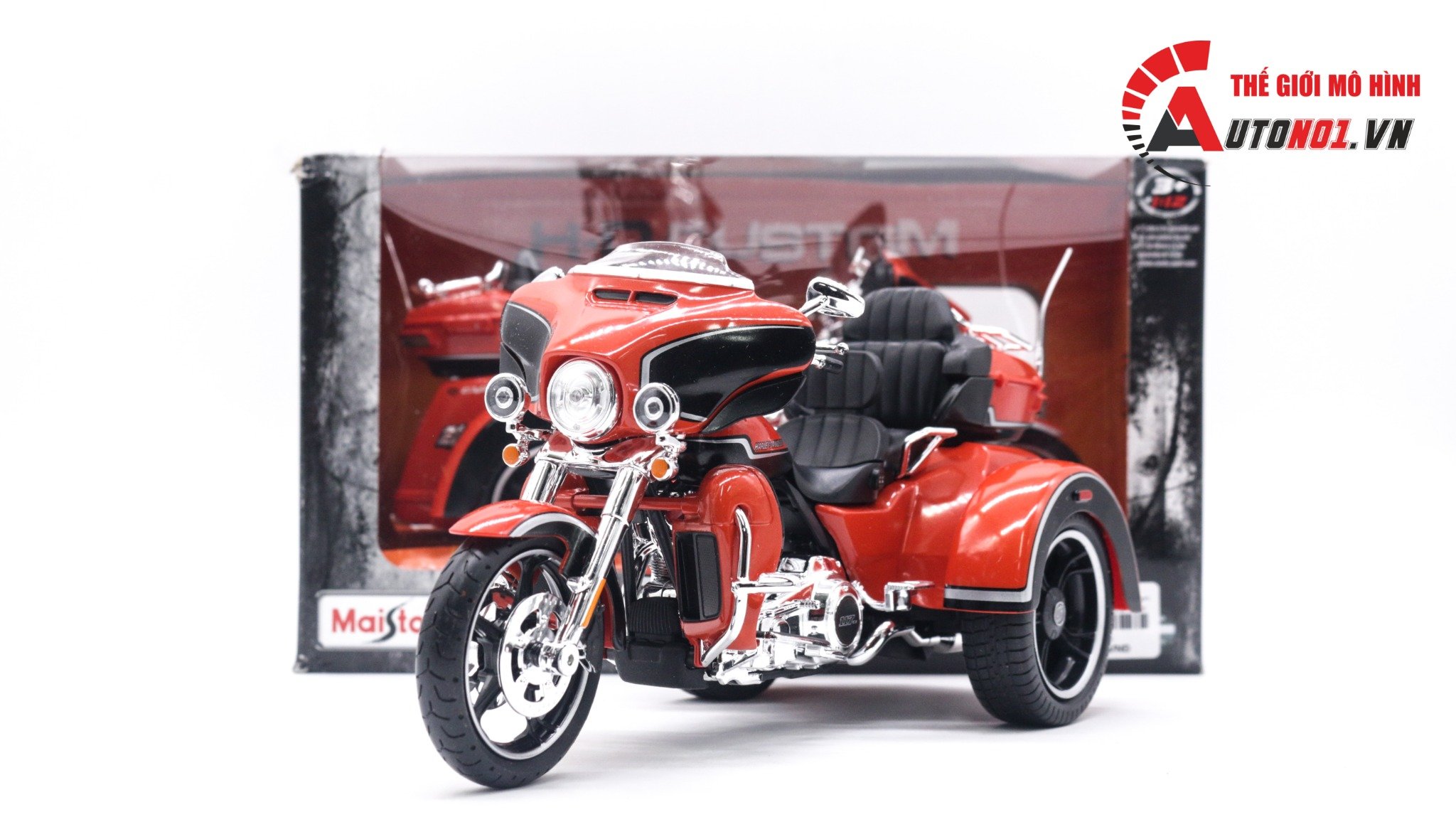  Mô hình xe Harley Davidson CVO TRI GLIDE 2021 Met Orange 1:12 Maisto 32337 OG MT014 