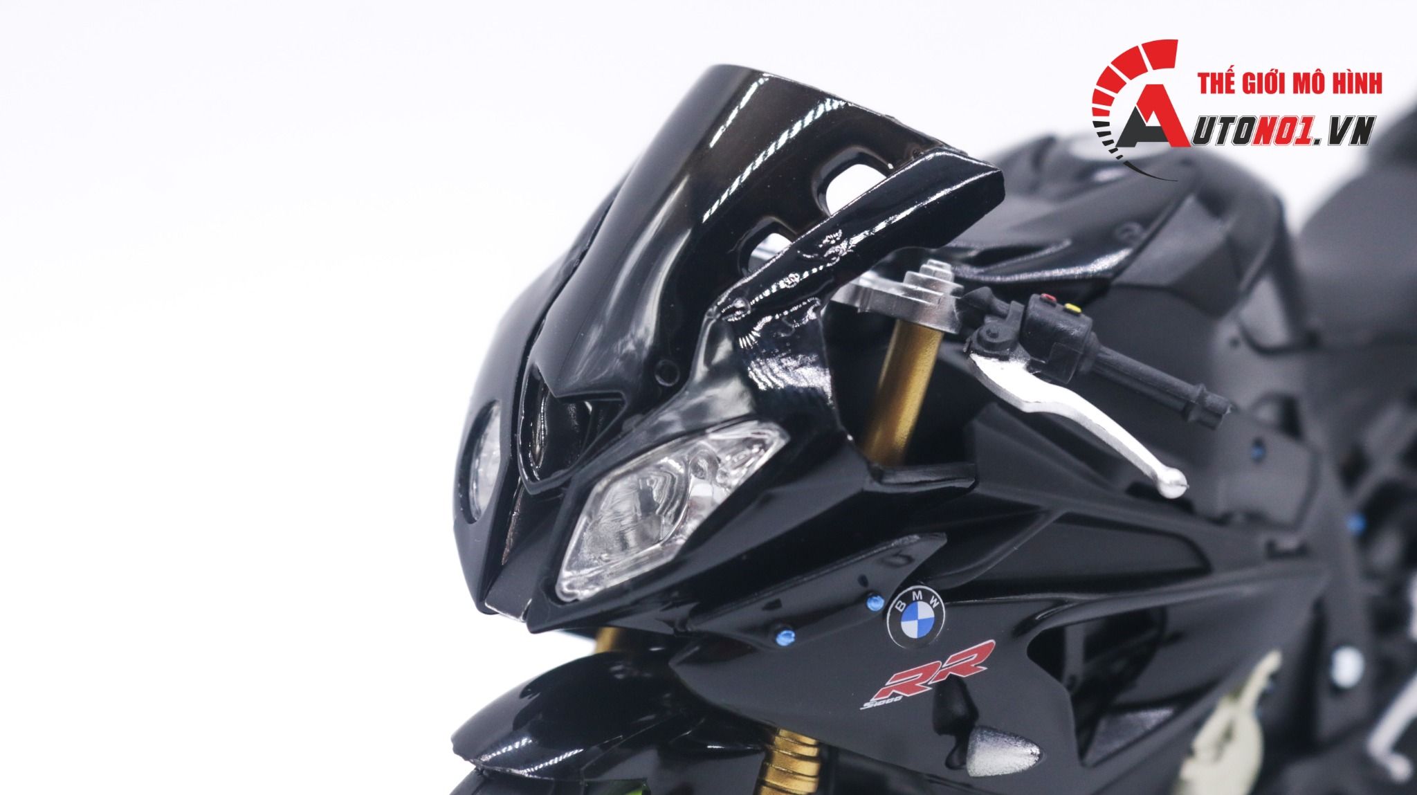  Mô hình xe độ BMW S1000RR black độ pô, độ mâm 1:12 Autono1 Joycity D022K 