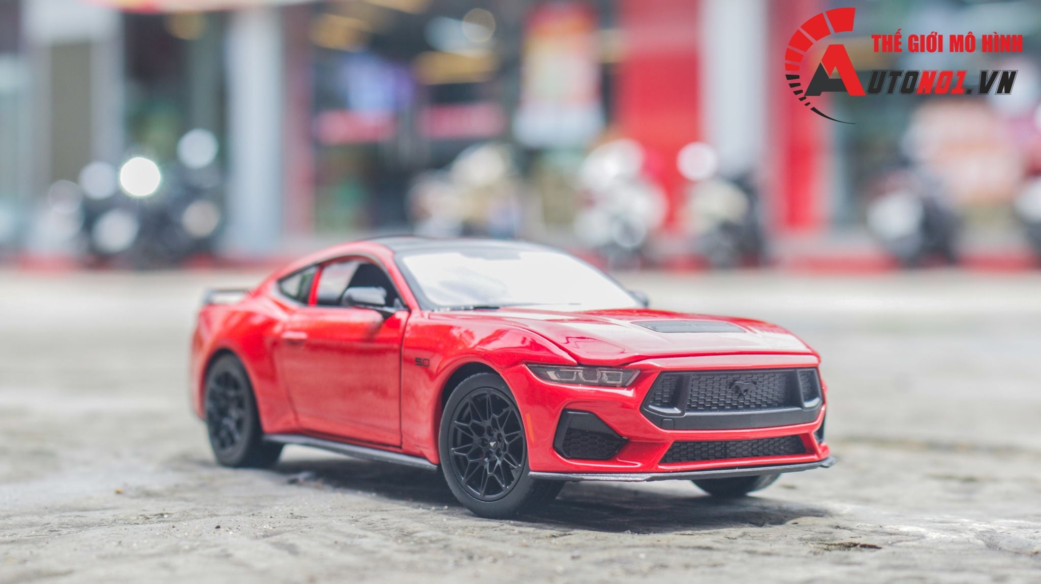  Mô hình xe Ford Mustang GT 2024 full open - đánh lái được tỉ lệ 1:25 Welly OT529 