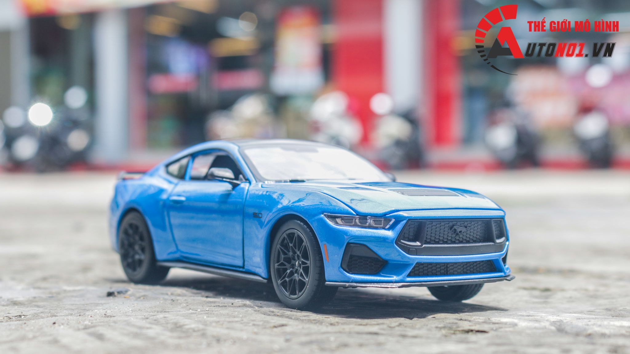  Mô hình xe Ford Mustang GT 2024 full open - đánh lái được tỉ lệ 1:25 Welly OT529 