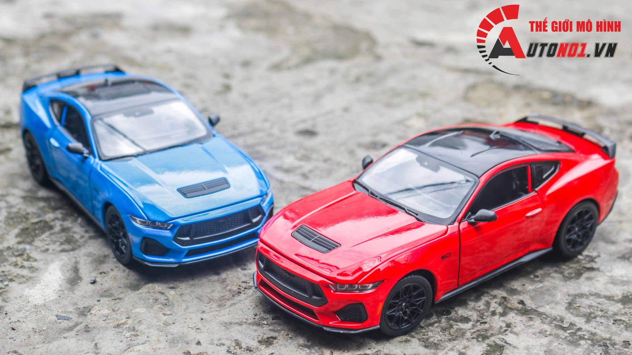  Mô hình xe Ford Mustang GT 2024 full open - đánh lái được tỉ lệ 1:25 Welly OT529 