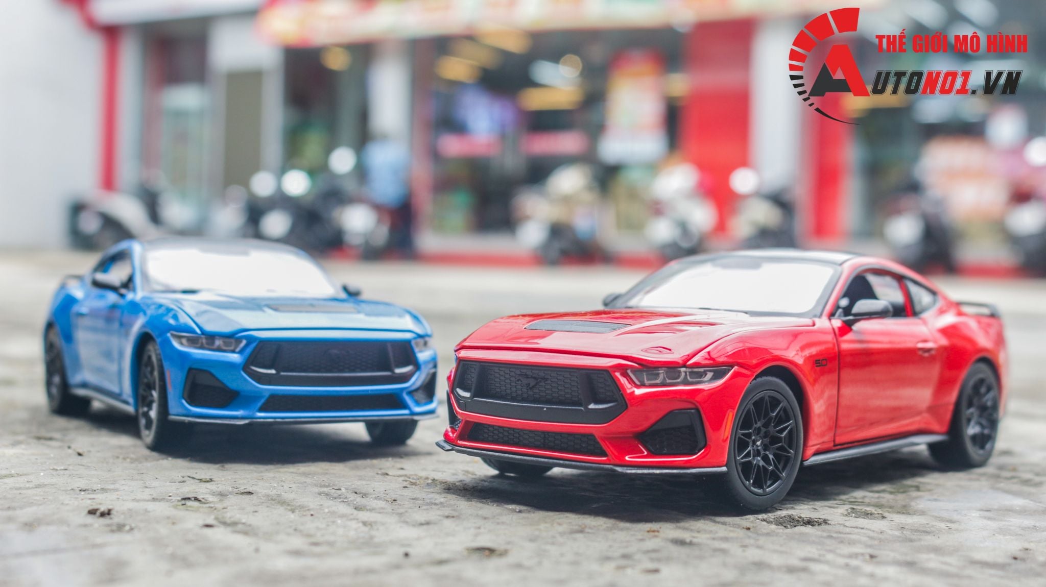  Mô hình xe Ford Mustang GT 2024 full open - đánh lái được tỉ lệ 1:25 Welly OT529 