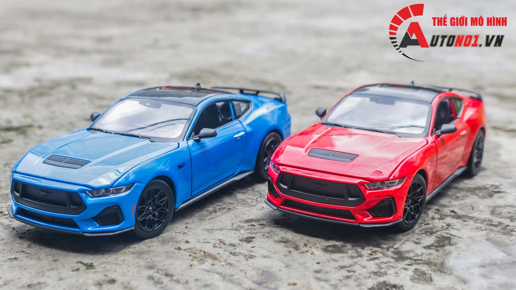  Mô hình xe Ford Mustang GT 2024 full open - đánh lái được tỉ lệ 1:25 Welly OT529 