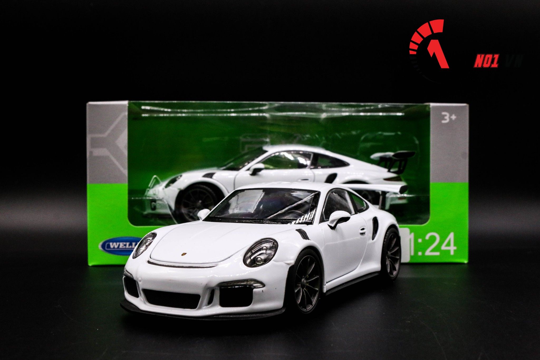  Mô hình xe Porsche 911 GT3 RS 2016 mở được hai cửa,capo trước, đánh lái được 1:24 Welly 5386 