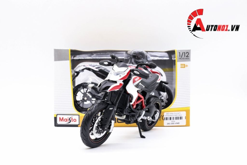 MÔ HÌNH DUCATI HYPERMOTARD RED WHITE 1:12 MAISTO 5034