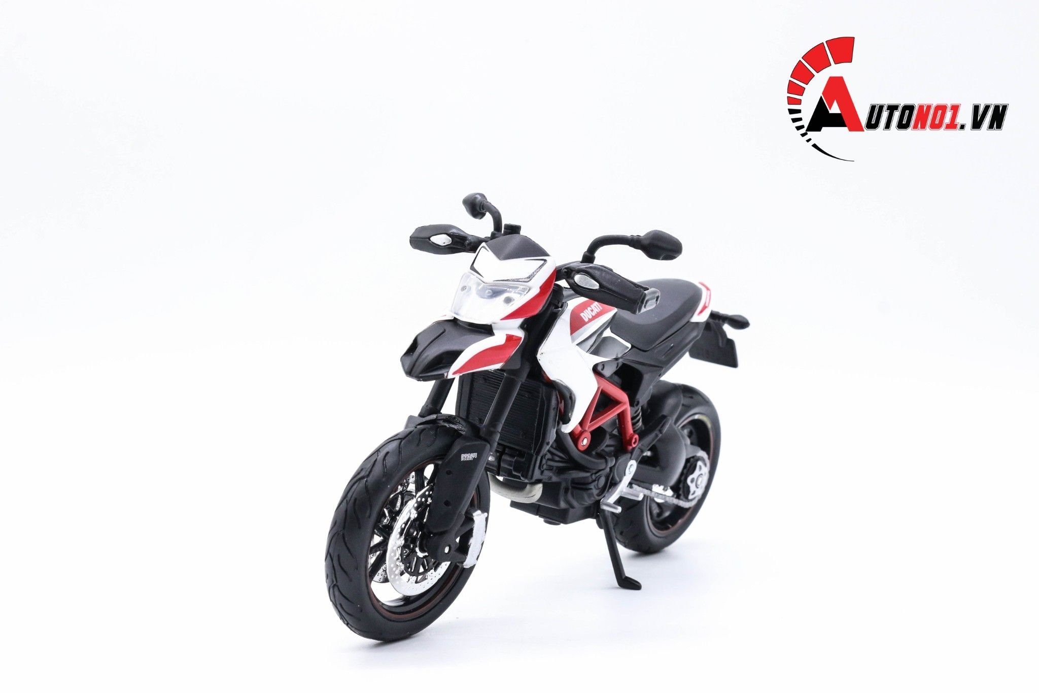  Mô hình xe Ducati Hypermotard red white có đế 1:12 Maisto MT083 