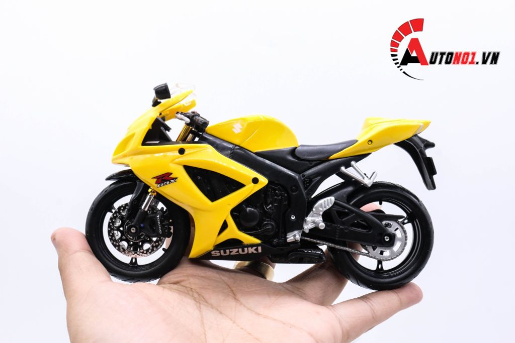 MÔ HÌNH SUZUKI GSX R600 YELLOW 1:12 MAISTO 3663