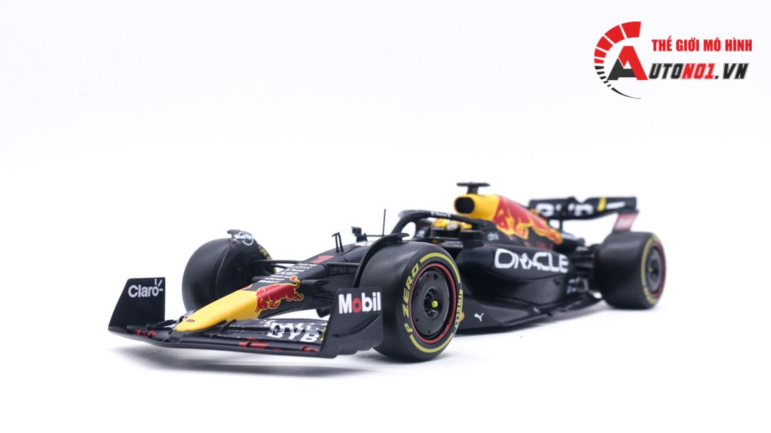  Mô hình xe đua F1 Oracle Red Bull racing 2022 RB18 hộp mica có figure 1:24 Bburago OT061 