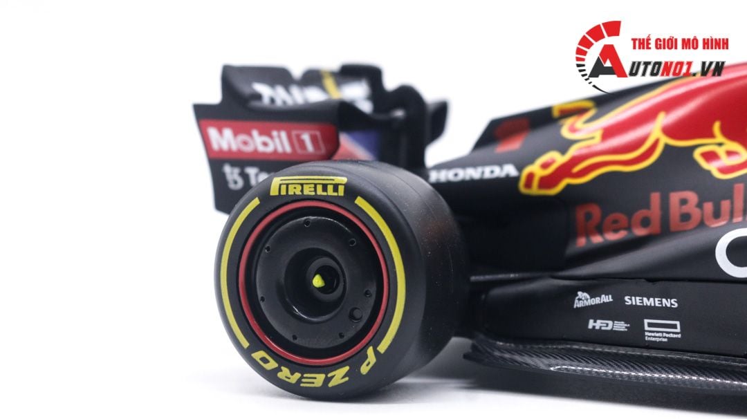  Mô hình xe đua F1 Oracle Red Bull racing 2022 RB18 hộp mica có figure 1:24 Bburago OT061 
