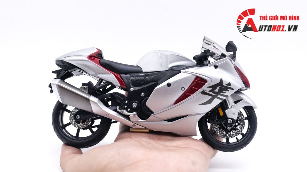  Mô hình xe Suzuki Hayabusa 1300cc 2022 Silver 1:12 Maisto MT016 