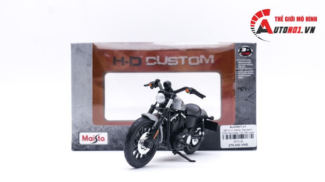  Mô hình Harley Davidson 2022 Sportster Iron 883 grey 1:18 Maisto MT018 