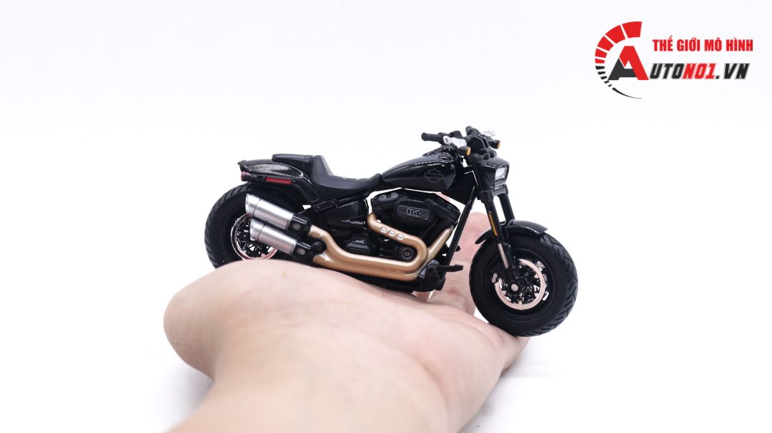  Mô hình Harley Davidson 2022 Fat Bob 114 black 1:18 Maisto MT020 