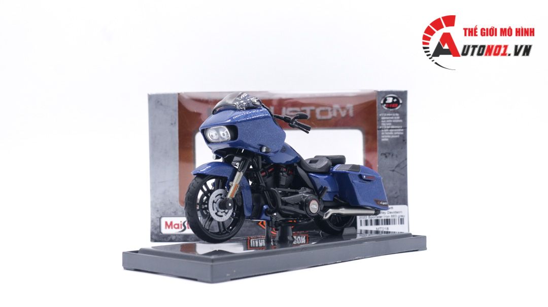  Mô hình Harley Davidson 2022 CVO Road Glide blue 1:18 Maisto MT017 