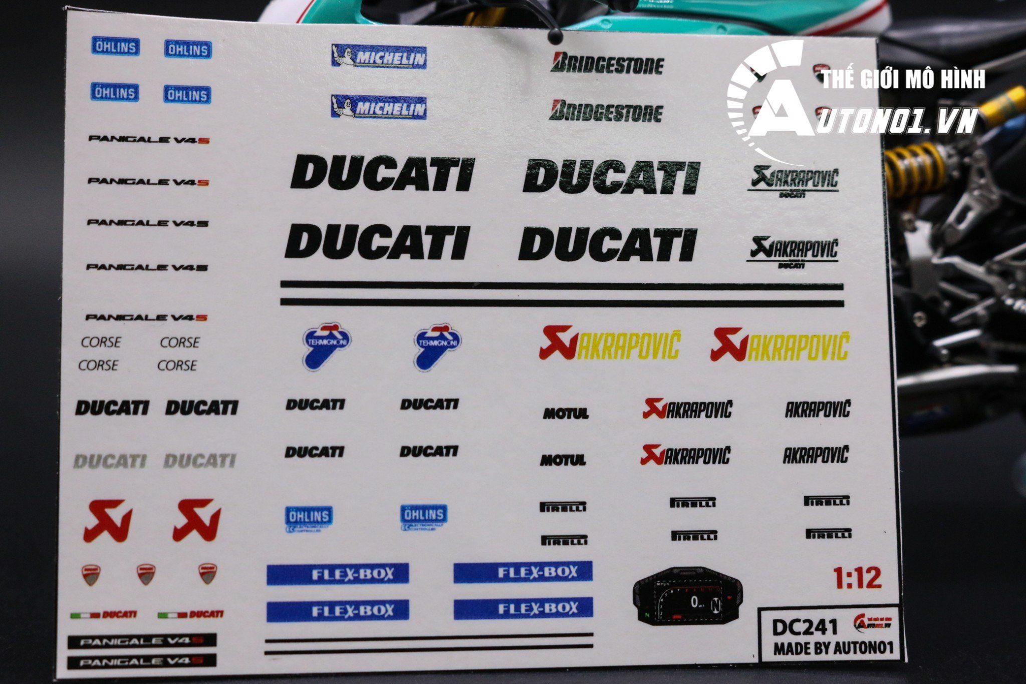  Decal nước độ Ducati V4S Corse tỉ lệ 1:12 DC600A 