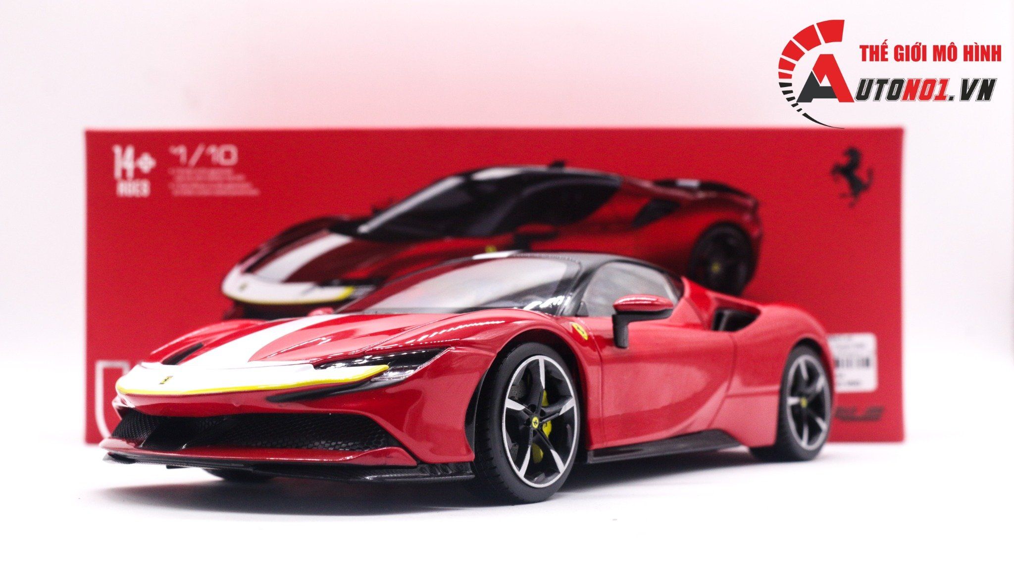  Mô hình xe Ferrari Sf90 Stradale Assetto Fiorano 1:18 Bburago 8129 