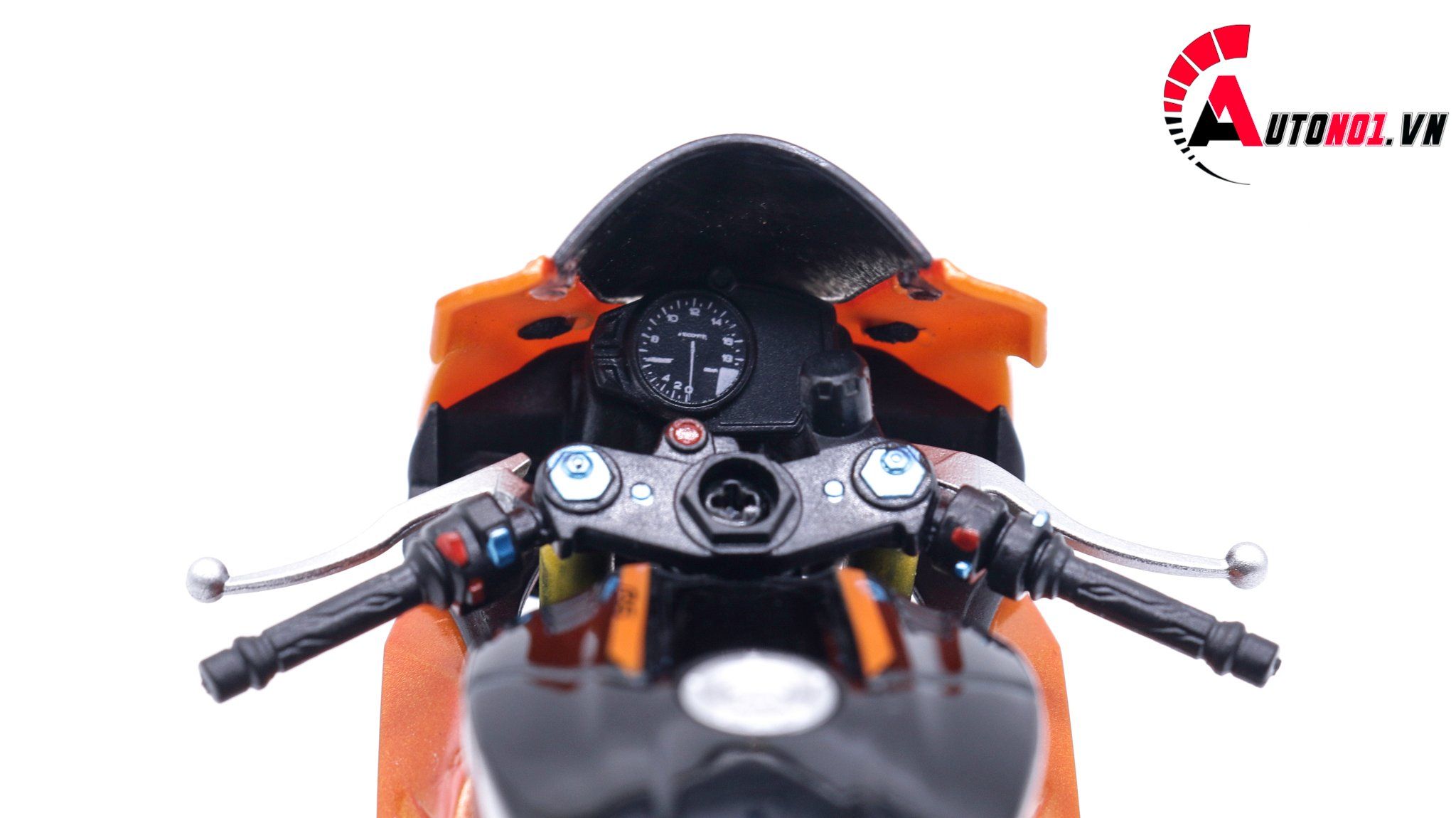  Mô hình xe độ Yamaha R6 Orange Mâm - Pô Kim Loại 1:12 Autono1 Welly D207D 