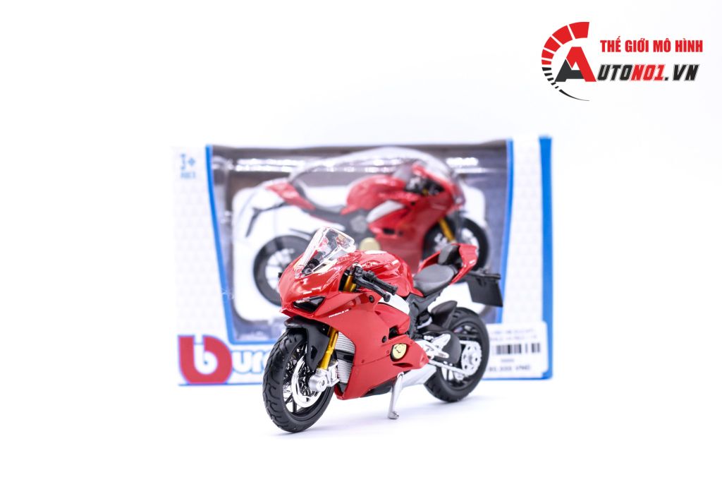 MÔ HÌNH XE DUCATI PANIGALE V4 RED 1:18 BBURAGO 6889