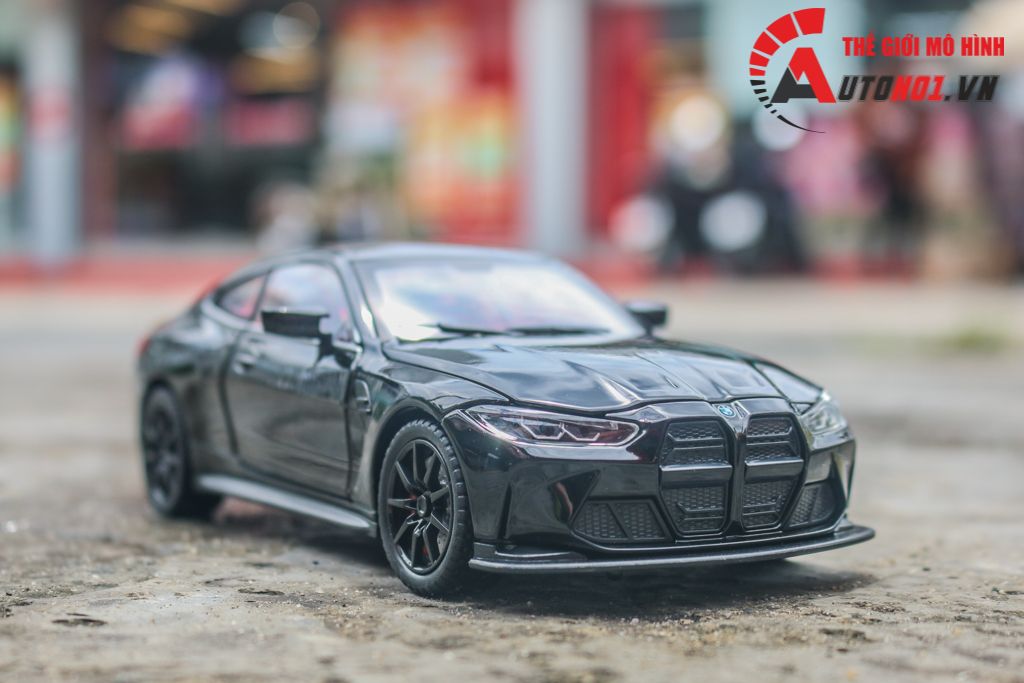  Mô hình xe BMW M4 2024 full open - đánh lái - có đèn - âm thanh full kính tỉ lệ 1:24 Alloy model OT573 