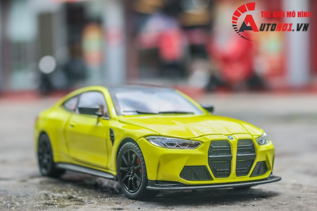  Mô hình xe BMW M4 2024 full open - đánh lái - có đèn - âm thanh full kính tỉ lệ 1:24 Alloy model OT573 