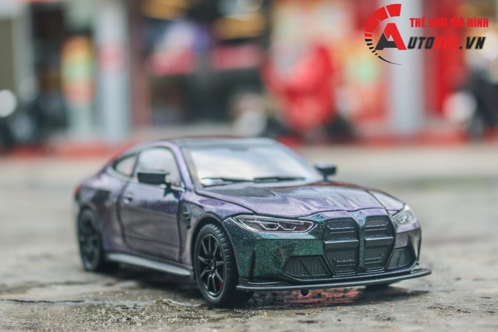  Mô hình xe BMW M4 2024 full open - đánh lái - có đèn - âm thanh full kính tỉ lệ 1:24 Alloy model OT573 