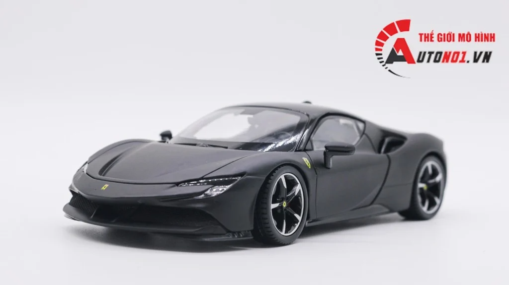  Mô hình xe Ferrari Sf90 Stradale đánh lái được full open 1:24 Bburago OT577 