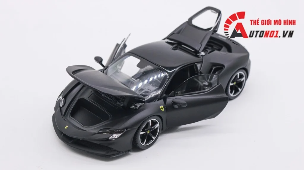  Mô hình xe Ferrari Sf90 Stradale đánh lái được full open 1:24 Bburago 7528 