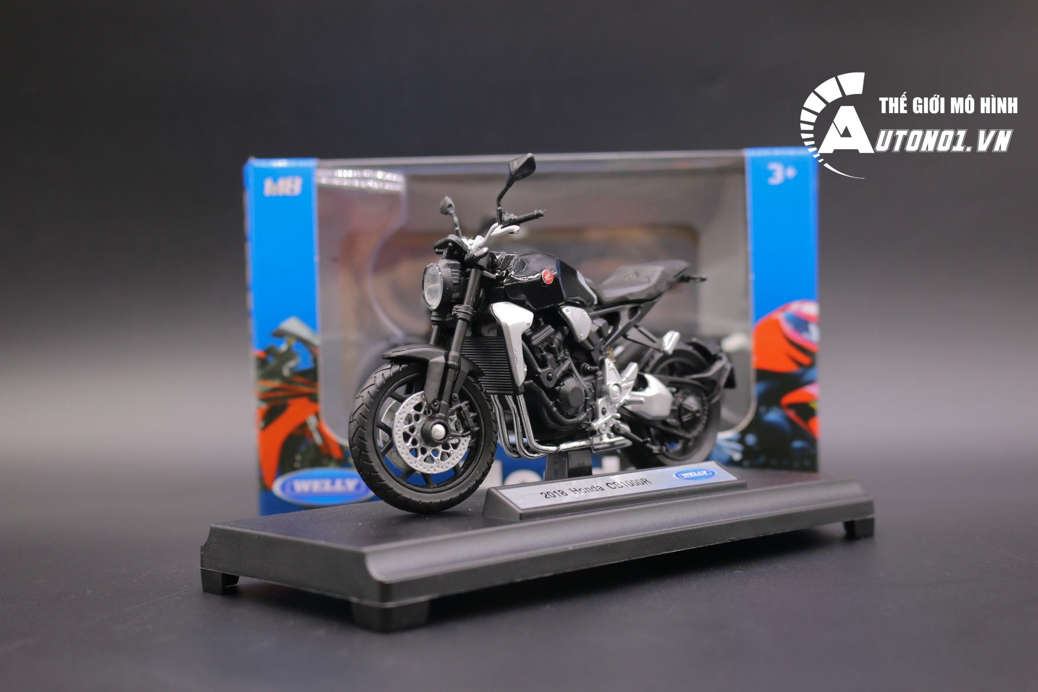  Mô hình xe Honda CB1000R 2018 black 1:18 Welly 6564 