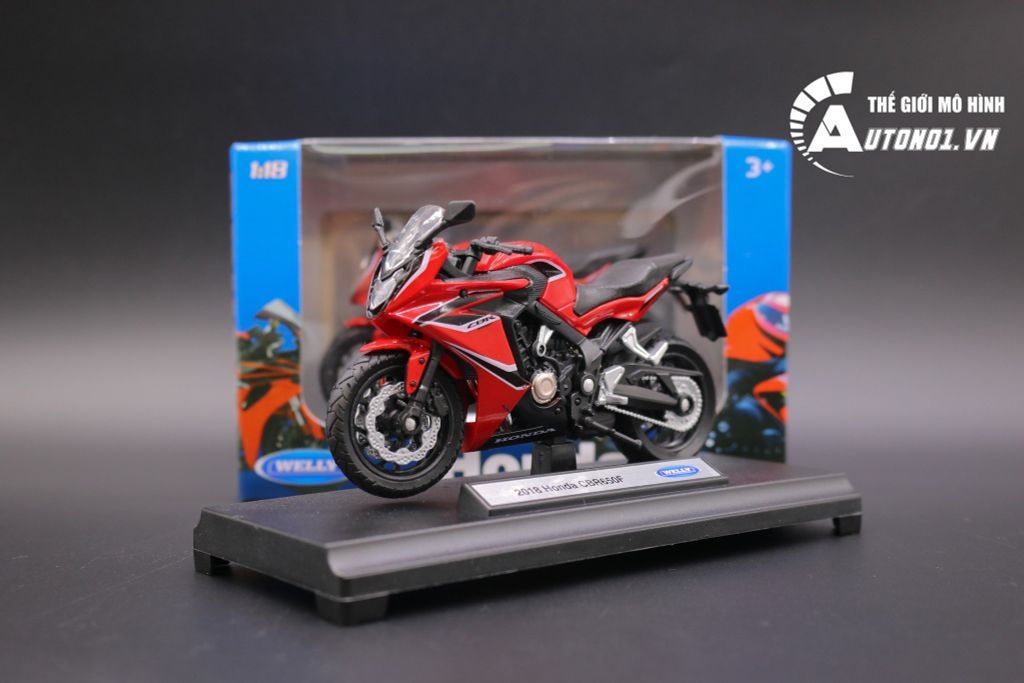 MÔ HÌNH HONDA CBR 650F 2018 RED 1:18 WELLY 6565