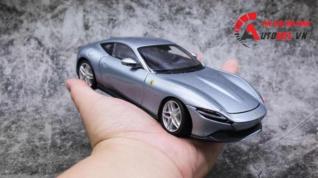 MÔ HÌNH XE FERRARI ROMA BẢN FULL OPEN, FULL KÍNH 1:24 BBURAGO 7926