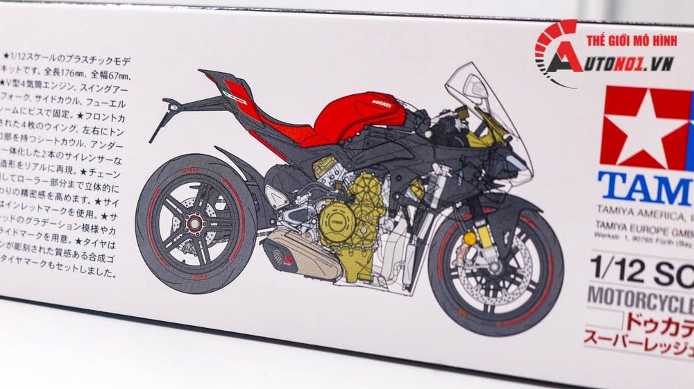 Mô hình kit Mô tô Ducati Superlegga V4 1:12 Tamiya 14140