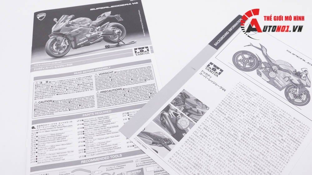 Mô hình kit Mô tô Ducati Superlegga V4 1:12 Tamiya 14140