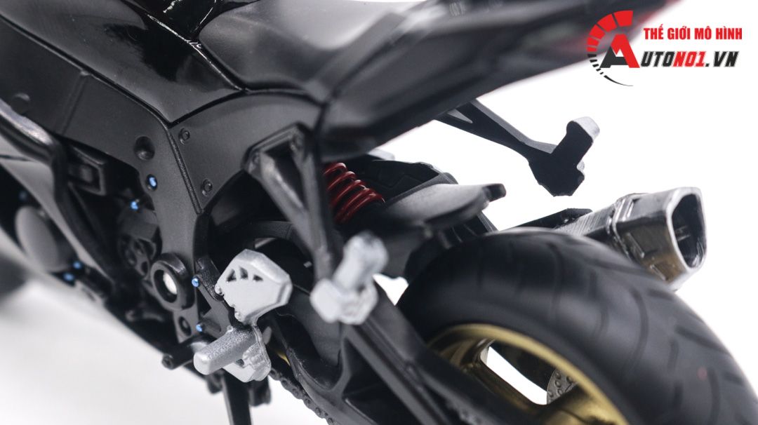  Mô hình xe độ Kawasaki Ninja Zx-10r black độ nồi - tem - pô akrapovic 1:12 Autono1 Welly D240 