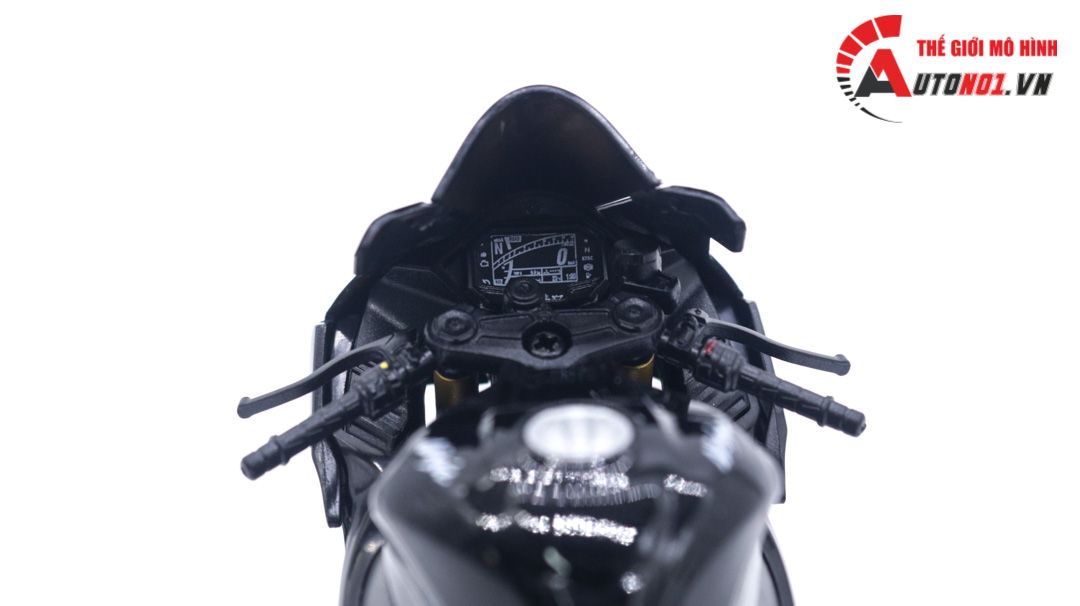  Mô hình xe độ Kawasaki Ninja Zx-10r black độ nồi - tem - pô akrapovic 1:12 Autono1 Welly D240 