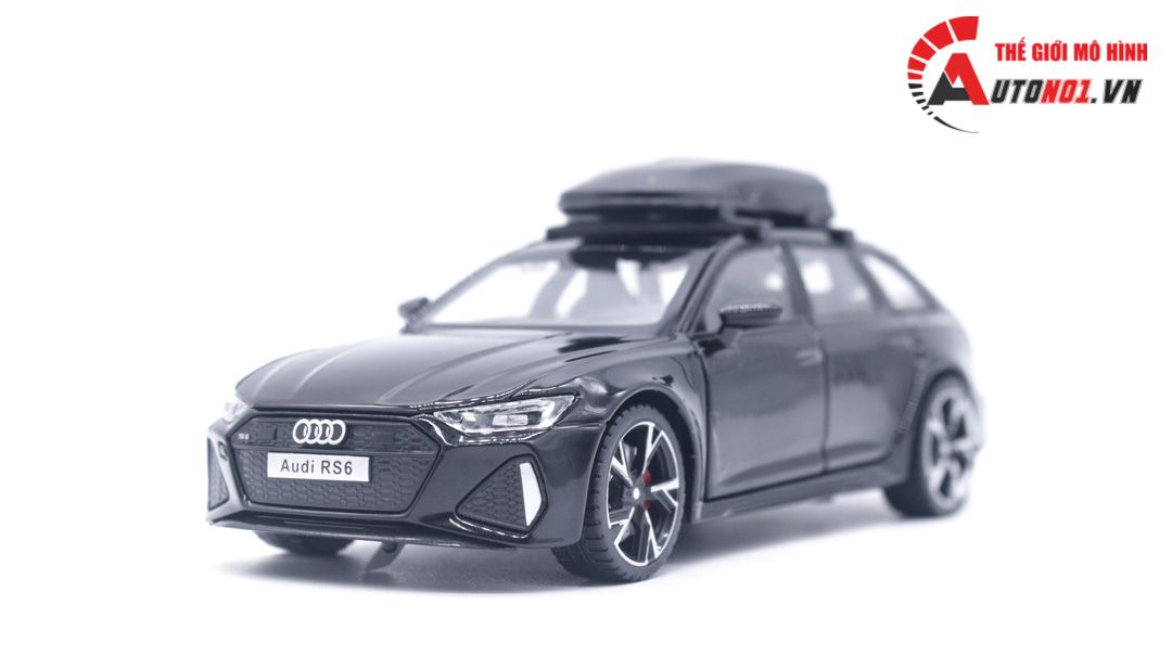  Mô hình xe Audi RS6 có box camping full open, full kính, đánh lái được, có đèn âm thanh, có đế và hộp mica tỉ lệ 1:32 Alloy Model OT096 