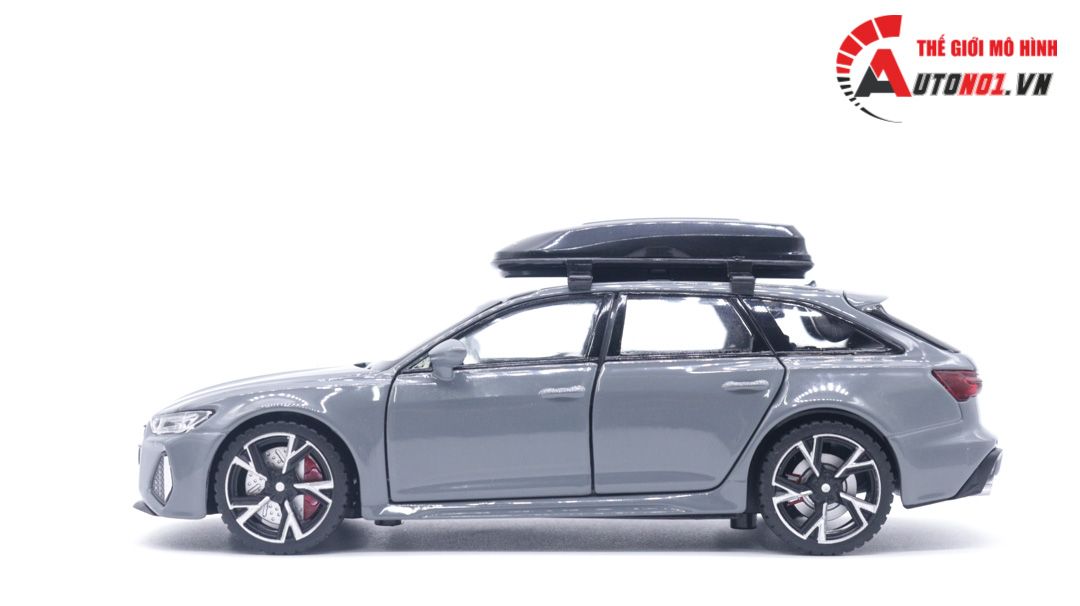  Mô hình xe Audi RS6 có box camping full open, full kính, đánh lái được, có đèn âm thanh, có đế và hộp mica tỉ lệ 1:32 Alloy Model OT096 