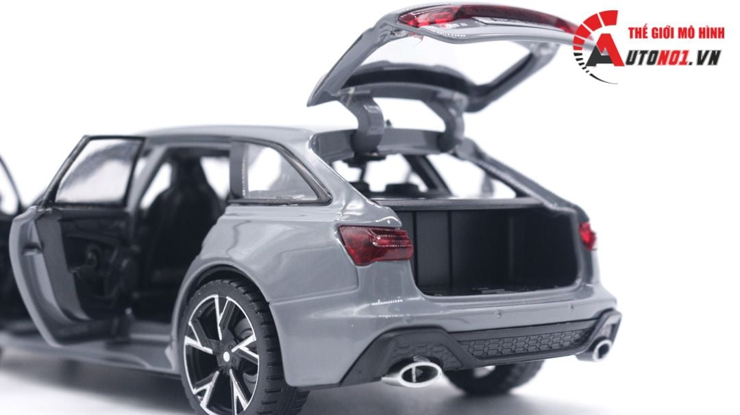  Mô hình xe Audi RS6 có box camping full open, full kính, đánh lái được, có đèn âm thanh, có đế và hộp mica tỉ lệ 1:32 Alloy Model OT096 
