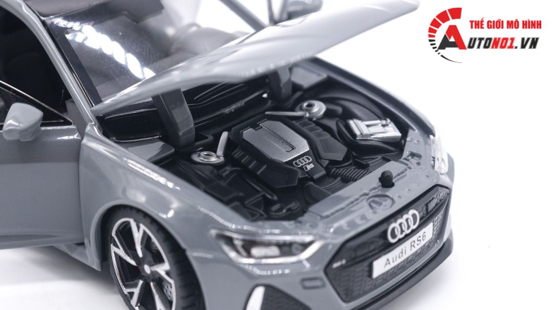  Mô hình xe Audi RS6 có box camping full open, full kính, đánh lái được, có đèn âm thanh, có đế và hộp mica tỉ lệ 1:32 Alloy Model OT096 