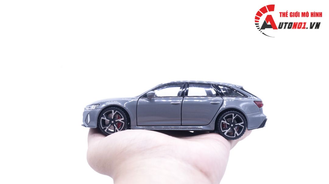  Mô hình xe Audi RS6 có box camping full open, full kính, đánh lái được, có đèn âm thanh, có đế và hộp mica tỉ lệ 1:32 Alloy Model OT096 