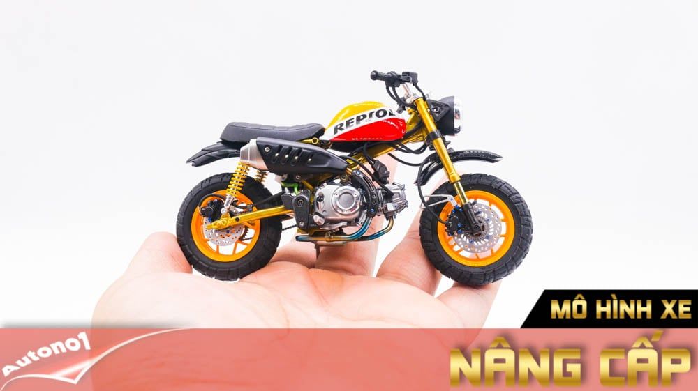 Mô hình xe cao cấp Honda Monkey 125 Repsol tỉ lệ 1:12 Autono1 D119B