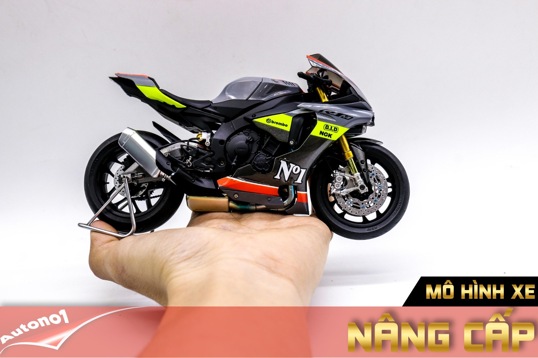  Mô hình xe Yamaha R1m Custom No.1 1:12 Tamiya D123b 