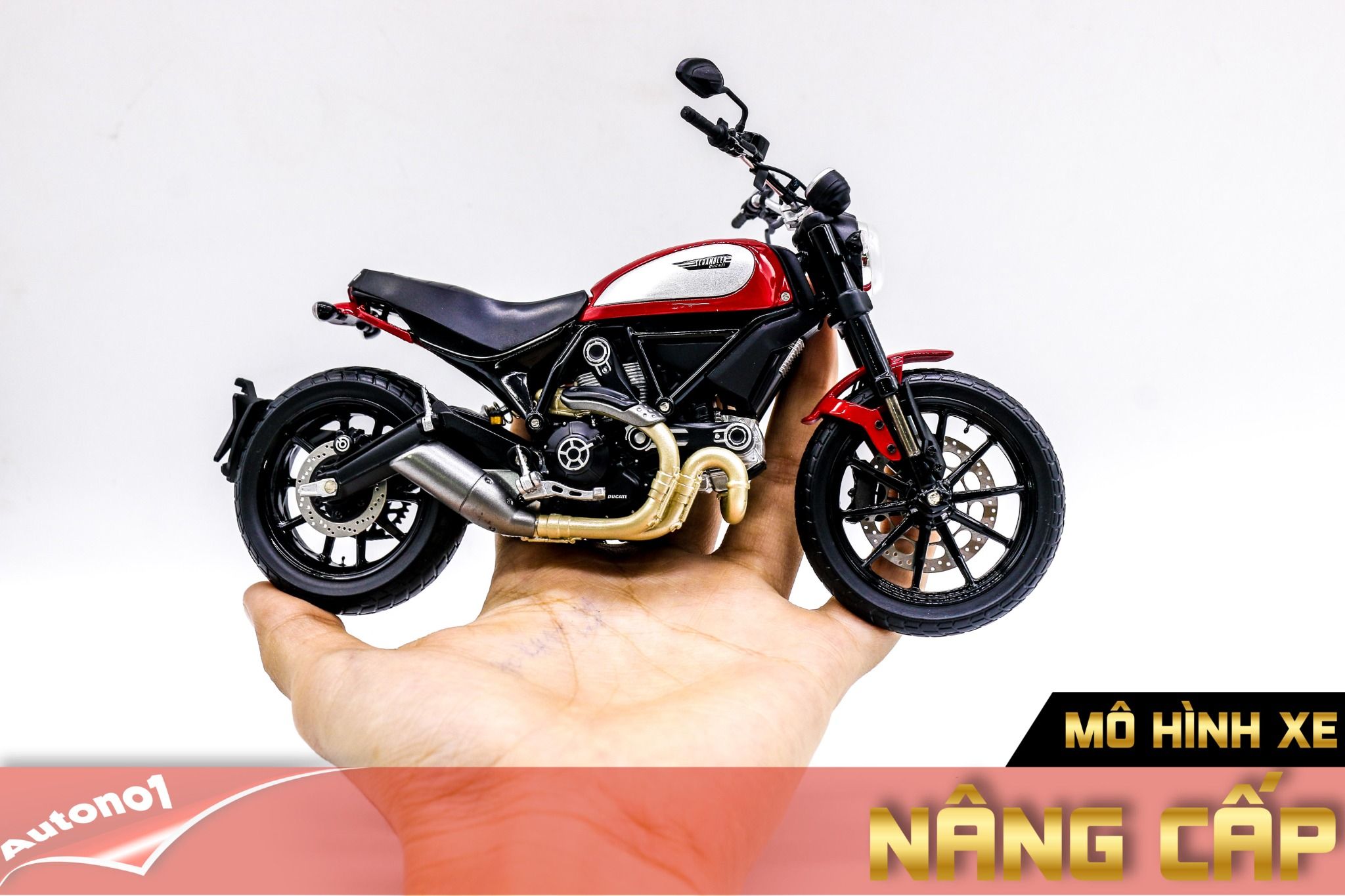  Mô hình xe cao cấp Ducati Scrambler Classic 803cc 2015 Red 1:12 Tsm Model 7260 