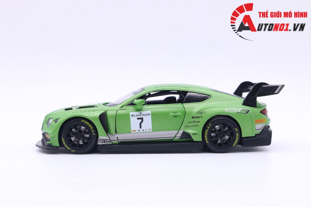 MÔ HÌNH XE Ô TÔ BENTLEY CONTINENTAL GT3 GREEN 1:32 DTM CÓ HỘP 7169