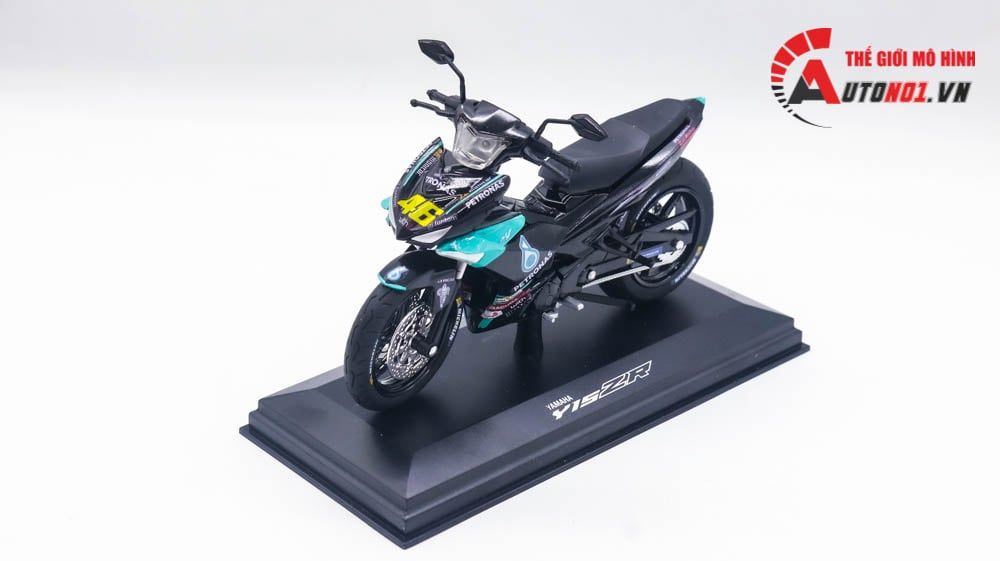 Mô hình xe Yamaha Exciter y15zr độ tem Petronas thay bánh tỉ lệ 1:12 D237A