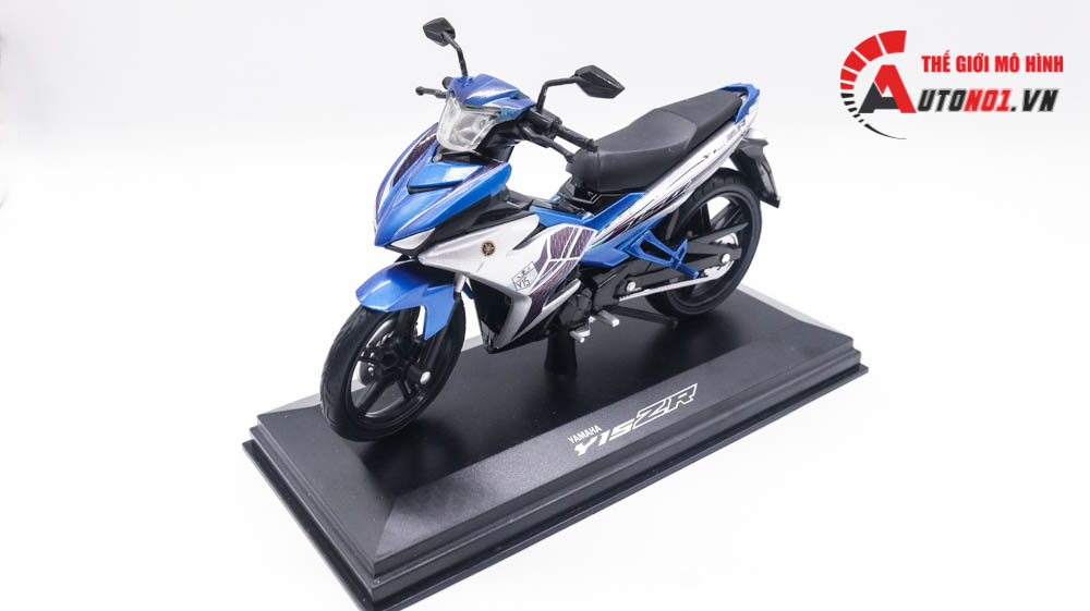  Mô hình xe Yamaha Exciter y15zr độ tem white blue tỉ lệ 1:12 Dealer D237E 