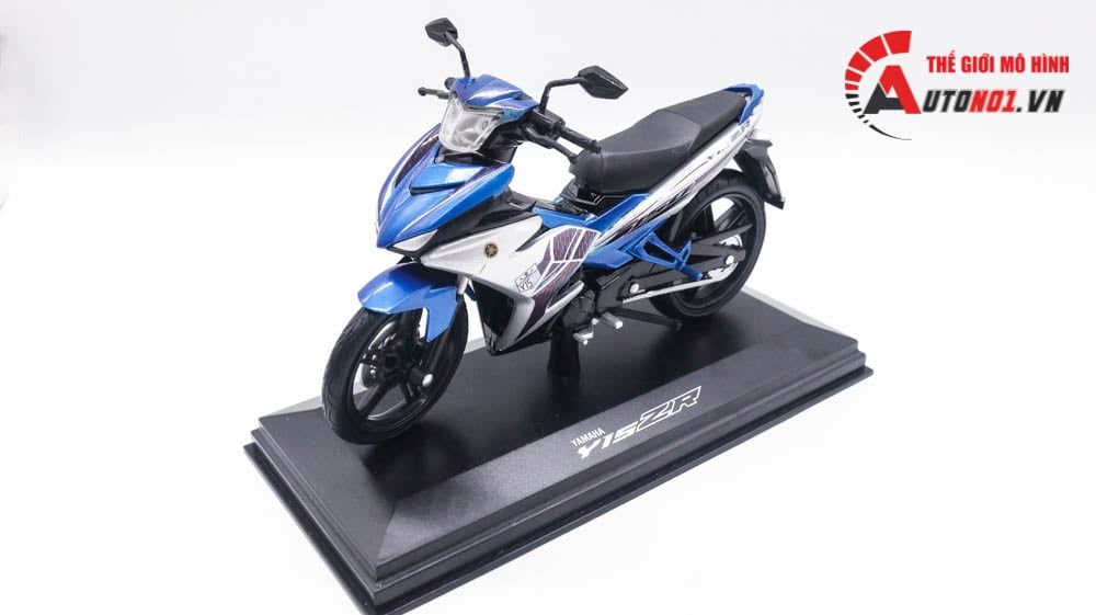 Mô hình xe Yamaha Exciter y15zr độ tem white blue tỉ lệ 1:12 D237E