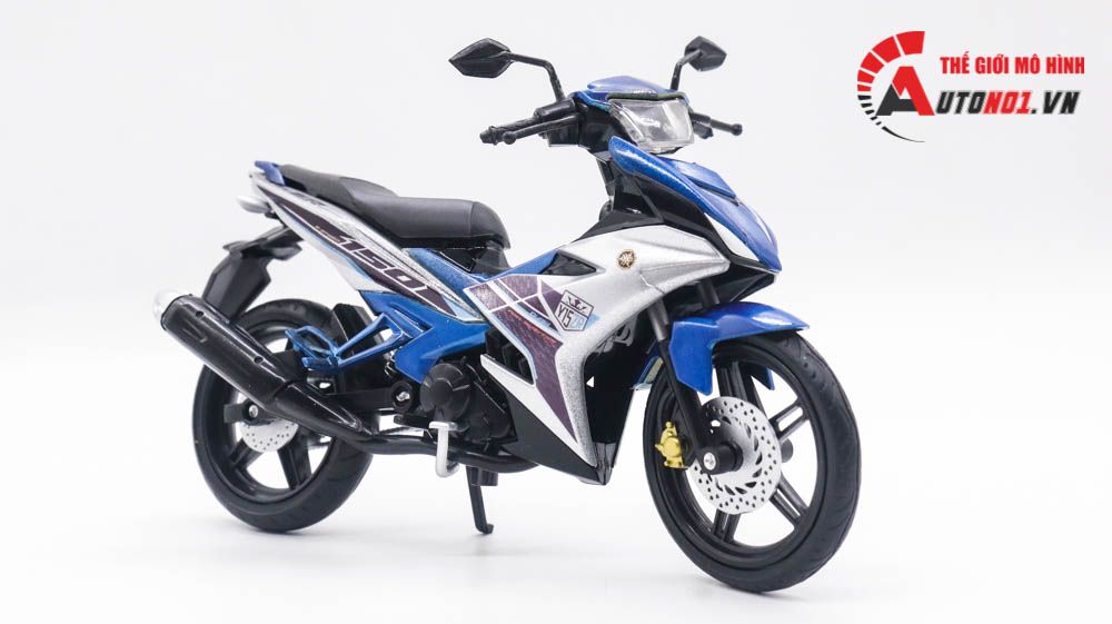 Mô hình xe Yamaha Exciter y15zr độ tem white blue tỉ lệ 1:12 D237E